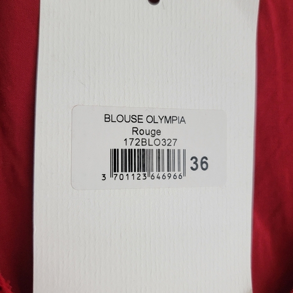 Sezane Olympia Sequin Blouse in Red size 36 NWT - Picture 6 of 8